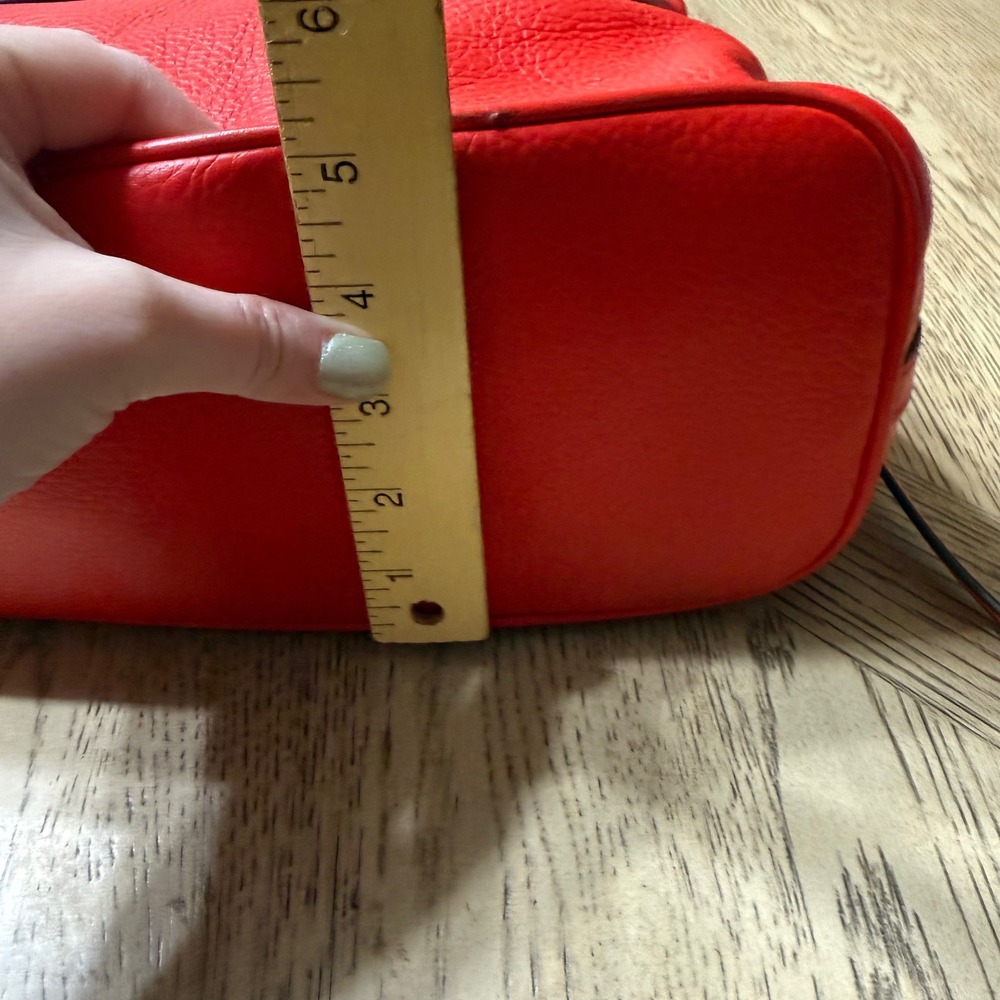 Michael Kors‎ Red Pebbled Leather Convertible Backpack Purse Gold Hardware - Picture 6 of 16